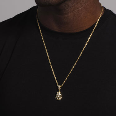 10k Solid Gold Micro Jesus Pendant