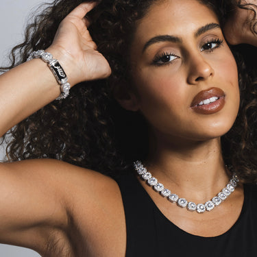 Clustered Tennis Necklace + Bracelet Bundle