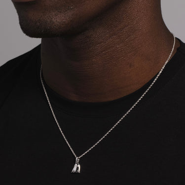 10k Solid Gold Micro Ghost Pendant in White Gold