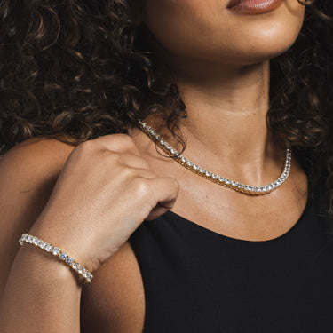 5mm Tennis Necklace + Bracelet Bundle in Yellow Gold