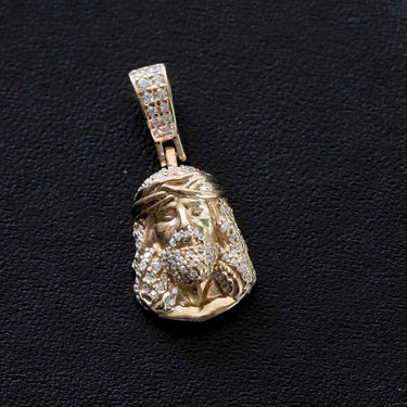 10k Solid Gold Iced Jesus Pendant