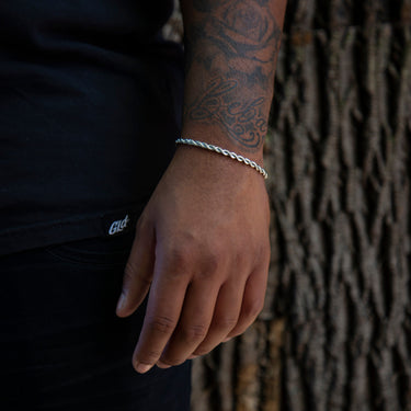 Rope Bracelet in White Gold - 4mm