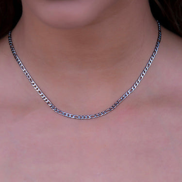 Micro Figaro Necklace in White Gold