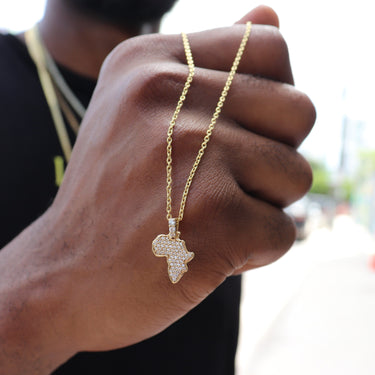 10k Solid Gold Africa Map Pendant