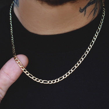 Figaro Link Chain in Yellow Gold- 4mm