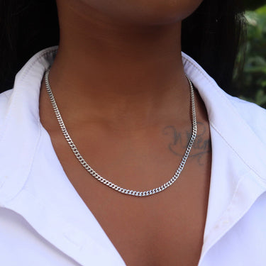 Micro Cuban in White Gold