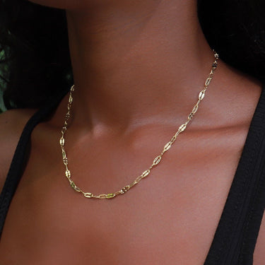 Micro Coffee Bean Link Necklace