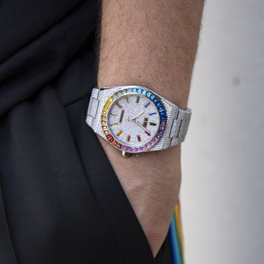 Fully Iced Alpha Era 316 w/ Rainbow Bezel
