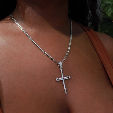 Nail Cross in White Gold