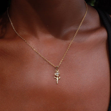 10k Solid Gold Micro Flower Pendant