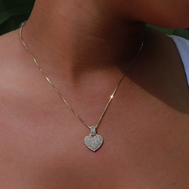 10k Solid Gold Iced Heart Pendant