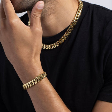 12mm GLD Signature Cuban Choker + Bracelet Bundle
