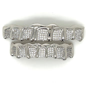 Dripping Iced Grillz in White Gold