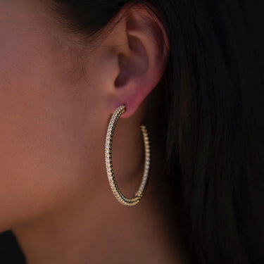 Medium Eternity Hoop Earring in Yellow Gold