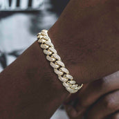 Diamond Cuban Link Bracelet (10mm) in Yellow Gold