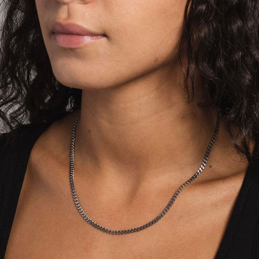 14k Solid White Gold Micro Cuban (2.5mm)