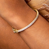 Pave Eternity Bracelet in Yellow Gold