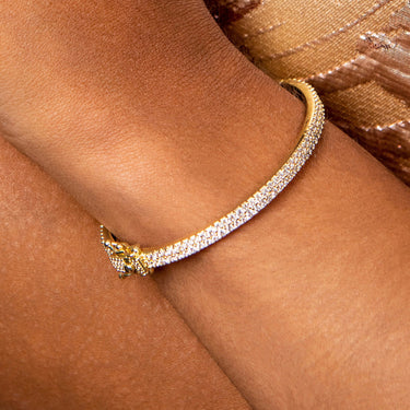 Pave Eternity Bracelet in Yellow Gold