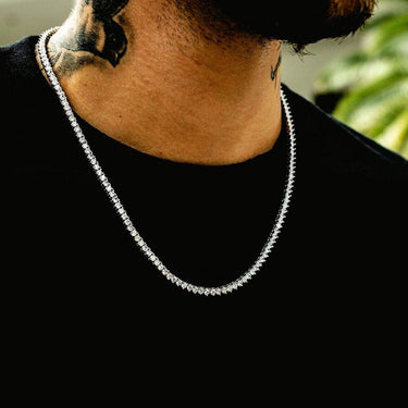 20" 3 Prong Tennis Necklace (3mm) in White Gold