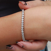 Round Cut Tennis Bracelet in White Gold - 3mm