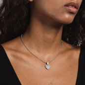 10k Solid Gold Iced Heart Pendant in Yellow Gold