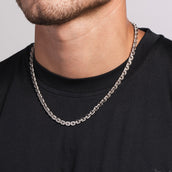 Iced Box Chain in White Gold