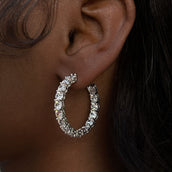 4mm Eternity Hoop Earrings in White Gold