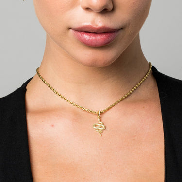 Micro Snake Pendant in Yellow Gold