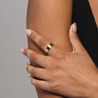 14k Solid Gold Flat Band Ring