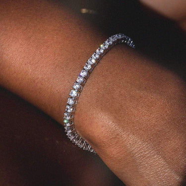 3mm Round Cut Tennis Bracelet in White Gold