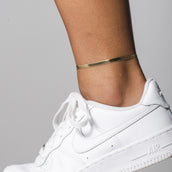 Herringbone Anklet in Yellow Gold - 4mm