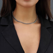 Cuban Link Necklace in White Gold - 5mm