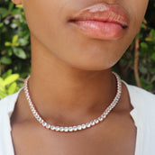 Round Cut Tennis Necklace in Rose Gold - 5mm