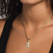 14k Solid Gold Micro Jesus Pendant in Yellow Gold