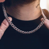 Two-Tone GLD Link Chain in Rose/White Gold - 8.5mm