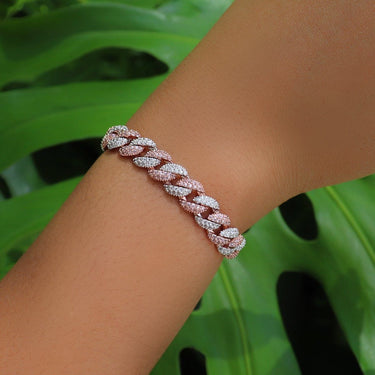 Two-Toned Iced Cuban Bracelet - 8.5mm