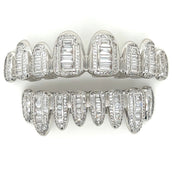 Baguette Grillz In White Gold