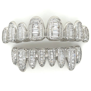 Baguette Grillz In White Gold