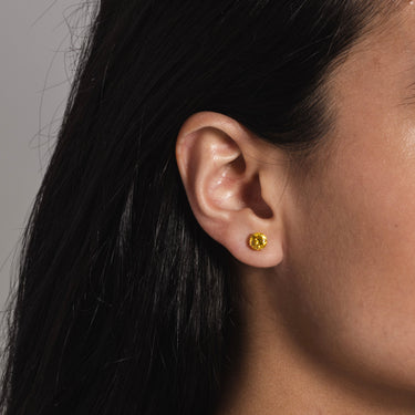 14k Round Cut Canary Earrings - Pair
