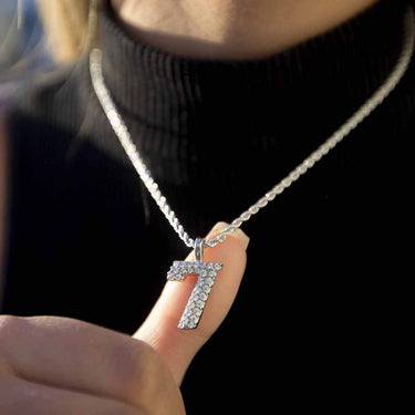 10k Solid Gold Number Pendants in White Gold