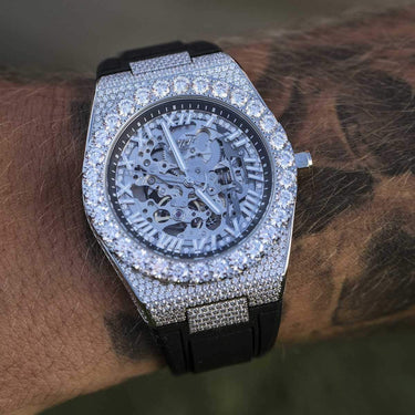 Iced Alpha Era Skeleton 316 w/ Rubber Strap
