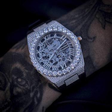 Iced Alpha Era Luminous Skeleton 316 w/ Rubber Strap