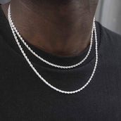 Rope Chain in White Gold - 2mm