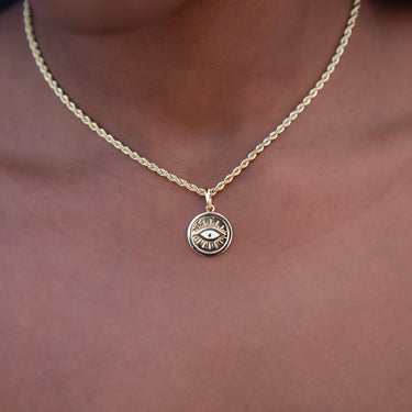 Small Coin Evil Eye Pendant