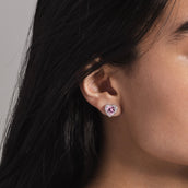 Pink Heart Stud Earrings