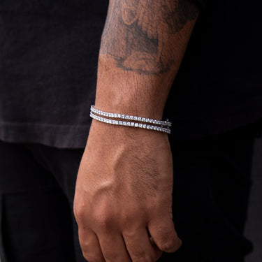 3mm Round Cut Tennis Bracelet Bundle in White Gold