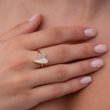 Pave Heart Ring