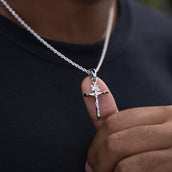 Crucifix in White Gold