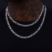 Figaro Link Chain in White Gold - 5mm