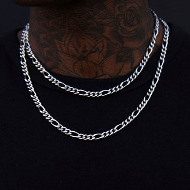 Figaro Link Chain in White Gold - 5mm